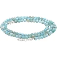 Lebensquelle Plus Kette ohne Anhänger Edelstein Kugelkette + 925 Silber Verschluss, Ø 4mm Kugeln 45cm lang
