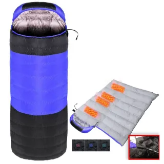 Camping Heated Sleeping Bag For Winter USB Charging 4 Heating Zones Heating Pads Portable 3 Temperature Adjustable Sleep
