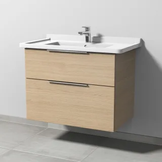 Sanipa 3way Waschtischunterbau zu Duravit Starck 3 Waschtisch mit 2 Auszügen, Eiche-Nordic UM71148