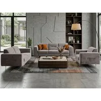 Beautysofa Polstergarnitur im modernen Stil auf hohen Metallbeinen VENEZIA, (Sessel + 2-Sitzer Sofa + 3-Sitzer Sofa im modernes Design), mit Metallbeine, Couchgarnituren aus Velours oder Chenille