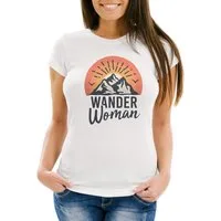 MoonWorks Print-Shirt Damen T-Shirt Wander Woman Wanderer Outdoor Geschenke für Wanderfans mit Print
