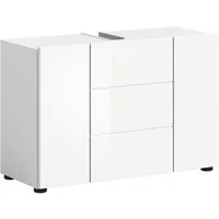 welltime Waschbeckenunterschrank BIEL, Breite: 82 cm, 3 Türen, 4 Fächer, Siphonausschnitt (1-St) Badmöbel, Badschrank, Schrank, Unterschrank, Bad, Badezimmer