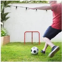 HOMCOM Rebounder Fußball Rebounder klappbar Kickback Tor Rückprallwand Netz, (Rückprallwand Netz, 1-St., Kickback Tor), für Baseball Basketball Verstellbar in 5 Stufen Metall
