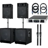 McGrey McGrey Powerstage-3000 PA-Anlage 3000 Watt Party-Lautsprecher (N/A, 750 W, Party Lautsprecher Set inkl. Endstufe)