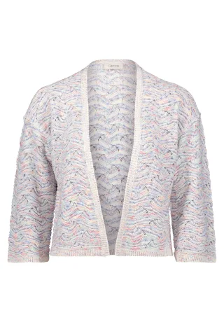 CARTOON - Strick-Cardigan blau/weiß - Gr. - 36