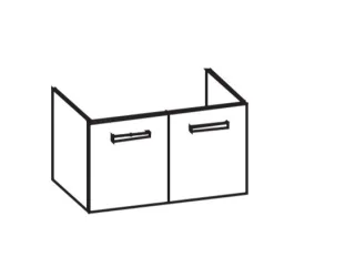 Artiqua 412 Waschtischunterschrank für Strada K0789, Quarzgrau Hochglanz Select, 412-WU2T-I19-7162-1 412-WU2T-I19-7162-172