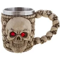 Funny Fashion Dekoobjekt Halloween Becher mit Totenkopf, Metall 16 x 9 x 1