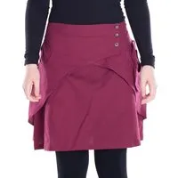 Vishes Minirock Damen Mini-Rock Baumwolle A-Linie breiter Bund mit Knopfleiste und Alternative Bekleidung, Ethno, Hippie, Retro Style