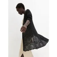 bonprix Longstrickjacke (1-tlg) lockere und offene Passform, mit femininem Lochmuster, casual Stil