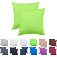 NatureMark Kissenbezüge 2er Pack Jersey Kissenbezug Kissenhülle, (2 Stück), Kissenhülle in vielen Größen und Farben (40 x 40 cm, Apfel grün)