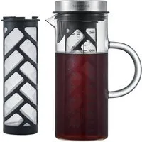 SILBERTHAL Cold Brew Zubereiter, 1.2l Kaffeekanne, mit feinem Siebfilter, Hitzebeständige Glaskaraffe