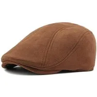 LuxusKollektion Schiebermütze Schiebermütze Wildleder Herren Damen Flatcap Einheitsgröße Braun