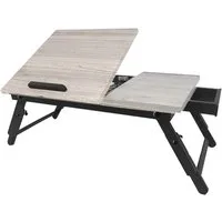 relaxdays Laptoptisch Höhenverstellbarer Laptoptisch, Grau-Schwarz
