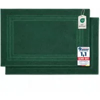 Komfortec Badematte Badvorleger aus 100% Baumwolle, 50x70 cm Duschvorleger, Waschbar Duschmatte, Frottee, Rechteckig, 600 g/m², 2er Set, Saugfähig & Schnelltrocknend
