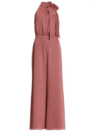 SWING - Jumpsuit mit Schluppe aus Satin blush rose - Gr. - 36