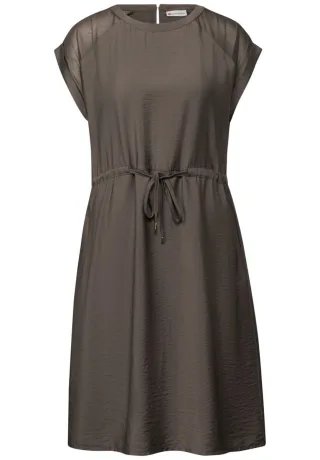 Street One - Kleid mit Mesh-Details braun - Gr. - 36