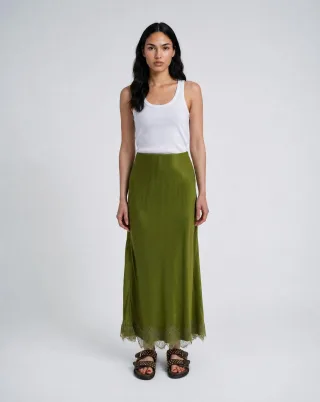 Smith&Soul - Sateen Skirt olive - Gr. - M