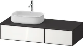 Duravit Zencha Konsolenwaschtischunterbau wandhängend Weiß & Graphit n/a & Supermatt 1300x550x281 mm ZE4816064800000
