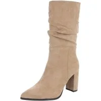 Ital-Design Elegante Damen Boots mit Blockabsatz für Freizeit und Events High-Heel-Stiefel (90851769) Blockabsatz Stiefel in Hellbraun