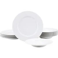 CreaTable Tafelservice Polo, Service 12-tlg. (12-tlg), 6 Personen, Porzellan, Teller Set, Daily Use, Zeitlos