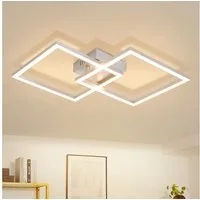 ZMH LED Deckenleuchte Deckenlampe Moderne 24W 40cm Wohnzimmer Schlafzimmer Esszimmer, Augenschutz, Einfache Installtion, LED fest integriert, Warmweiß, 24W Esszimmerlampe Eckig für Kinderzimmer