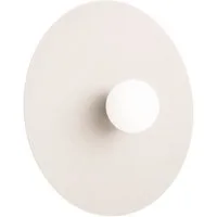 Licht-Erlebnisse Wandleuchte ALBI, ohne Leuchtmittel, Glas Metall G9 D: 50 cm rund Beige Weiß Kugelschirm Modern Wandlampe