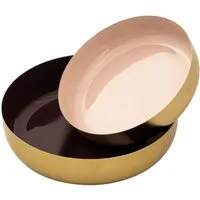 Amagohome Dekoschale Obstschale 2er Set rund ø 22/18 cm Dekoschale Knabberschale Glam borde