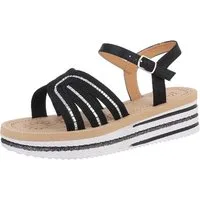 Ital-Design Damen Freizeit Plateausandaletten (86526988) Keilabsatz/Wedge Keilsandaletten in Schwarz