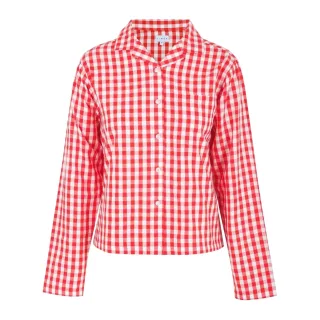 Linea - Hemd für Damen, leger, Langärmlig (Rot/Weiß)