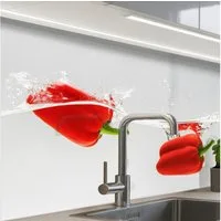 KitchenYeah Küchenrückwand Muster selbstklebend (keine Folie) Splash - Gemüse - Rot, (1-tlg), Spritzschutz, Küche, Rückwand, Küchenwand, Küchenfront, 30x20 cm