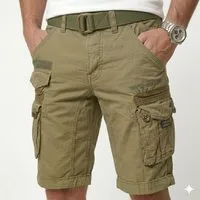 Geographical Norway Cargoshorts kurze Hose aus Baumwolle, Sommer-Bermuda (1-tlg) Herrenshorts mit Gürtel Größe S bis 5XL