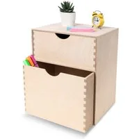 Creative Deco Schubladenbox Schubladenelement Mini-Kommode für Kleinigkeiten aus Birkensperrholz, (2-St)