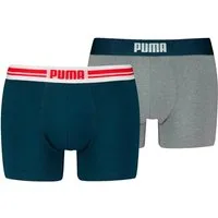 PUMA Boxershorts PUMA MEN EVERYDAY PLACED LOGO BOXERS 2P (2er Pack) mit Logo Webbund