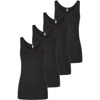 ONLY T-Shirt Damen Tank Top ONLLIVE LUV 4er Pack Slim Fit (Vorteilspack, 4-tlg) kurzarm Sommershirt mit Rundhalsausschnitt