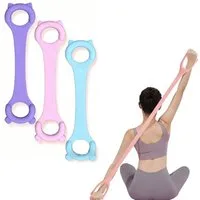 Blusmart Trainingsbänder 3 Stück Yoga Gurt Gymnastikband Elastisches Resistance Band, 8-förmiges Fitness,Für Physiotherapie, Yoga, Pilates, Dehnung