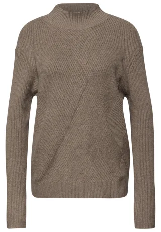 Street One - Kuscheliger Strukturpullover light terra mocha mel. - Gr. - 40