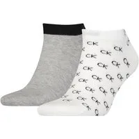 Calvin Klein Jeans Sneakersocken CK MEN SNEAKER 2P ALL OVER LOGO (2 Paar) 1x uni, 1x allover Logo mit kleinem Rippenbündchen