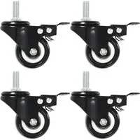 vidaXL Schwerlastrolle Lenkrollen mit Bremsen 4 Stk. 50 mm, (4-St)