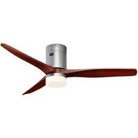 SONNI Deckenventilator holz mit LED licht Dimmbar leise 132 cm 3 Flügel,5 Leistungsstufen, DC-Motor,35W, energiesparend, geeignet für Sommer und Winter