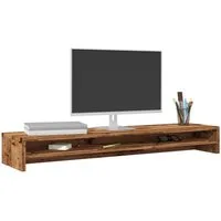vidaXL Monitorständer, (Monitorständer Altholz-Optik 100x24x13 cm Holzwerkstoff)