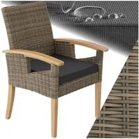 tectake Rattanstuhl Rattan Stuhl (Set, 1 St), Hochwertiges Geflecht aus UV-beständigem Polyrattan