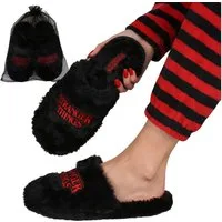 Stranger things Stranger Things Damen-Hausschuhe – rutschfest, warm, weich, Geschenk Plüsch Hausschuhe
