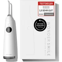 Wondersmile Munddusche Testsieger 2025 - 100 Tage risikofrei testen - SmoothFlow-Technologie, Aufsätze: 1 St., Inteligentes OLED Display