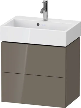 Duravit L-Cube Waschtischunterbau wandhängend Flanell Grau Hochglanz 584x391x544 mm - LC621908989 LC621908989