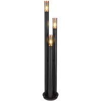 GLOBO LIGHTING Außen-Stehlampe, Leuchtmittel nicht inklusive, Wegeleuchte Außenlampe Gartenleuchte Edelstahl schwarz 3 flammig 170cm
