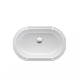 LAUFEN Einbau-Waschtisch von unten Savoy 375x575x175, oval o. Hahnloch, mit Ü. , weiss H8189460001091