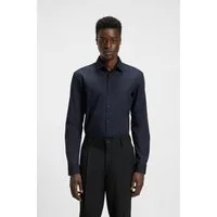 HUGO Langarmhemd Kenno Slim-Fit Hemd aus bügelleichter Baumwoll-Popeline