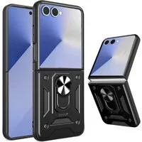 betterfon Handyhülle Panzer Hülle für Samsung Galaxy Z Flip 7 Outdoor Case mit Kameraschutz, Outdoorhülle mit Ringhalter Smartstand und Silikonkern