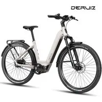 DERUIZ E-Bike Cityrad 28 Zoll/29 Zoll, 110Nm, 48V 720Wh, 180km, Riemenantrieb, RH:42/48cm, Nabenschaltung, Mittelmotor, 720 Wh, (Trittfrequenz- und Drehmomentsensor, Lockout-Federgabel, Tiefeinsteiger), Bluetooth+APP, Routenaufzeichnung, 120Lux Licht