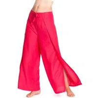 PANASIAM Palazzohose Hosenrock Damen aus leichter Viskose - elegante weite Palazzo Hose Wickelhose einfarbig - gerader Schnitt - luftige Sommerhose Boho Stil